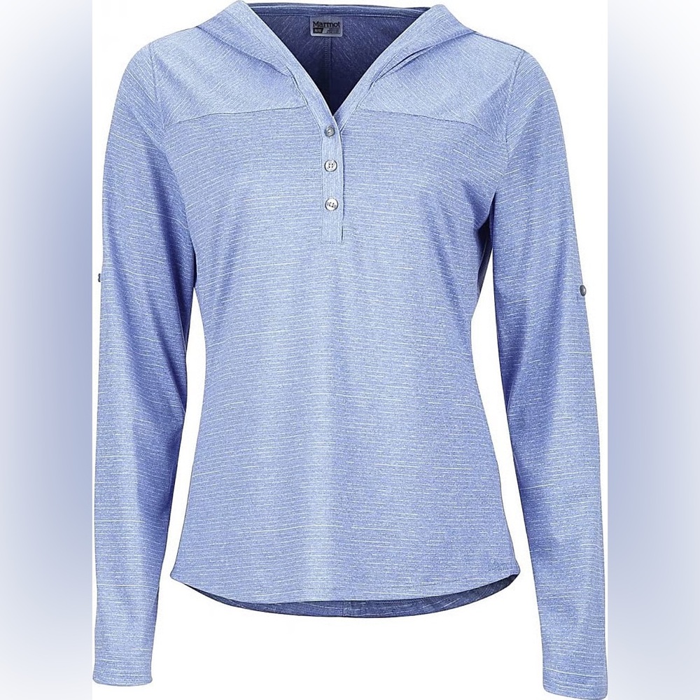 Marmot Raena Hooded Long Sleeve Henley Size Small